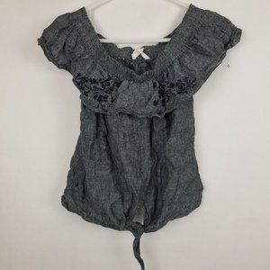 Love Tree Crop Top Size S Gray